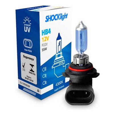 LAMPADA HALOGENA SUPER BRANCA HB4 12V 51W SHOCKLIGHT SL-129006SBP