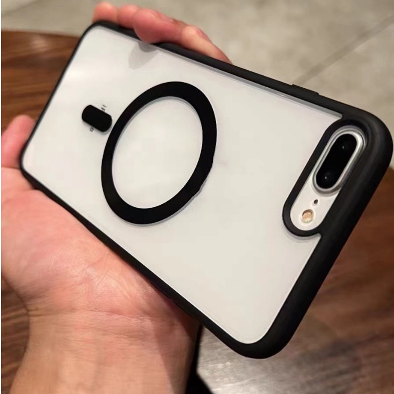 Capa Rígida De Acrílico Transparente Fosca Com Carregamento Sem Fio Magnético Compatível iPhone7 8 Plus 11 12 13 14 Pro