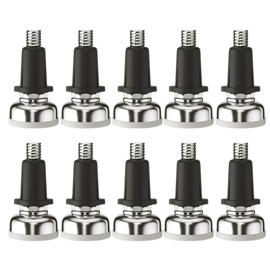 Kit 10 Pé Nivelador 21mm + Bucha Sapata Niveladora P/ Móveis