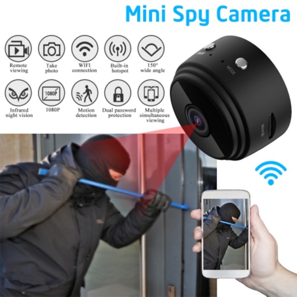 Mini Câmera  com visão noturna Sem Fio Wifi A9 HD  1080P
