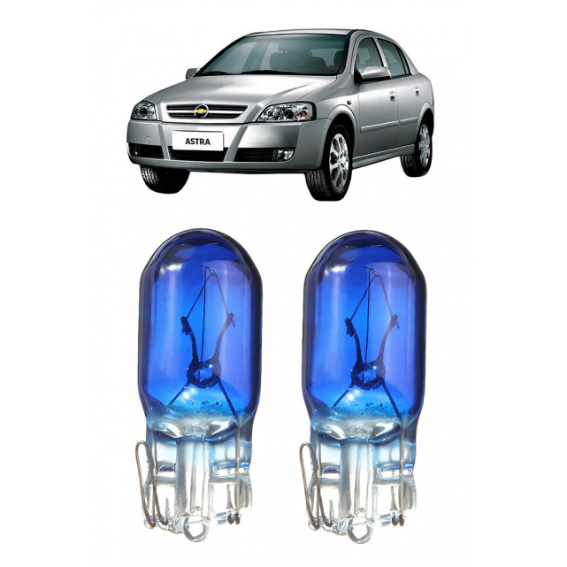 Par Lampada Pingo T10 Super Branca Astra Farol Teto Placa 5w