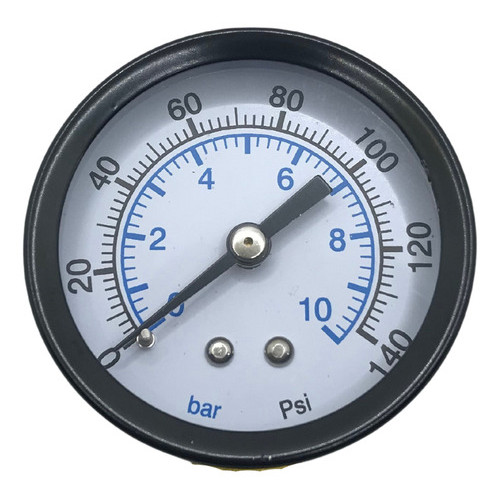 Manômetro Horizontal Rosca 1/4 Escala 10 bar 150 psi Ar Comprimido