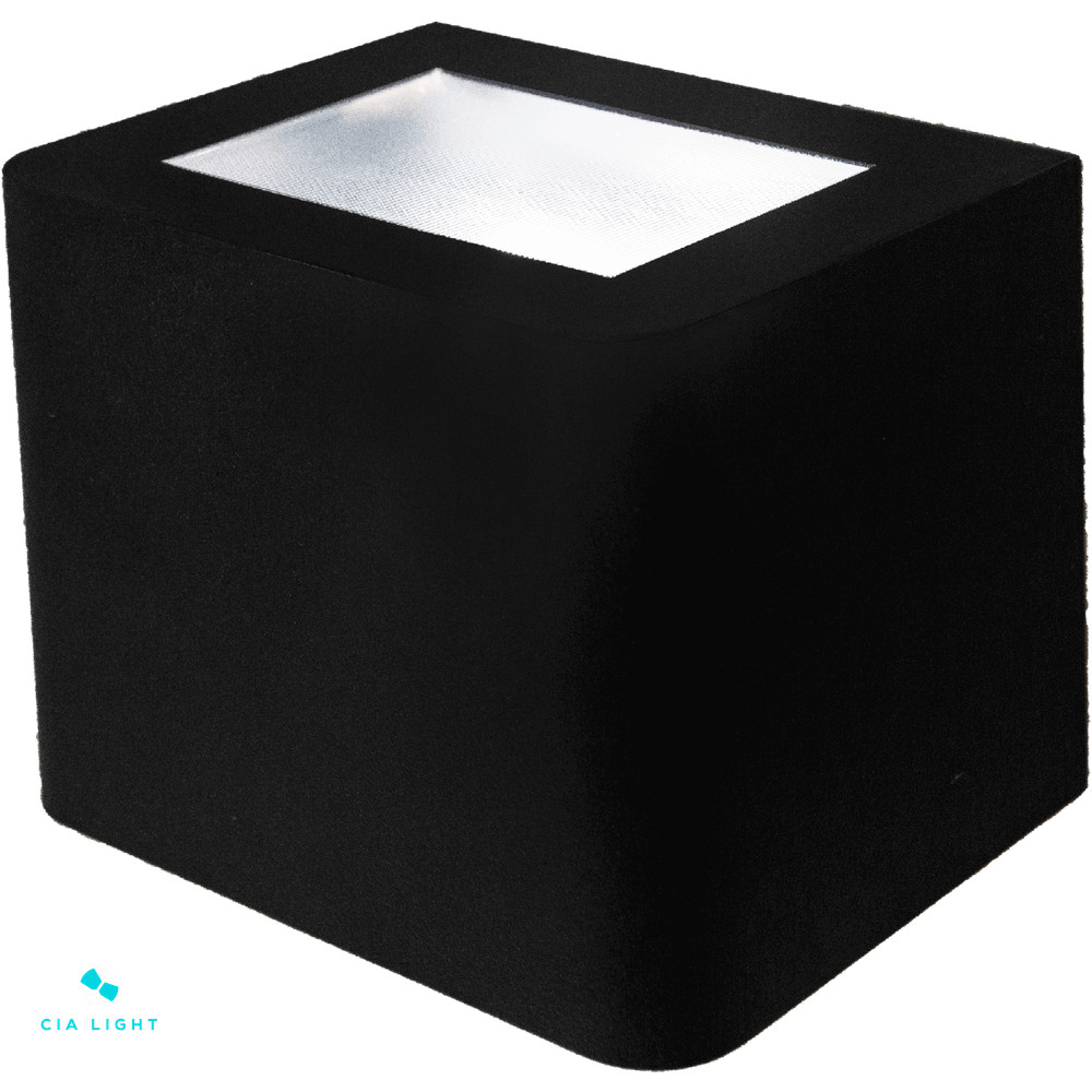 Arandela de Parede Externa Alumínio Retangular 12x12x16cm 2xG9 D&D Iluminação Preto