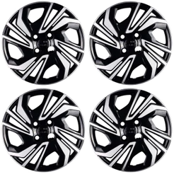 Calota Aro 15" Preto/Prata Mod Onix 23/24 (Jogo c/ 4 Calotas) Grid - 380CP-PBP-E