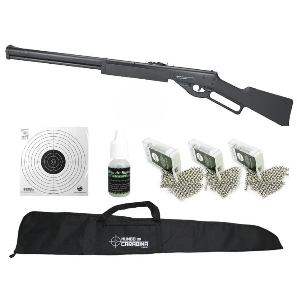 Carabina Pressão Cowboy Lever Action 4.5+3cx Esferas+Combo em Oferta na Shopee