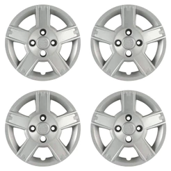 Jogo com 4 Calotas Aro 14" Prata Grid 014CB-PTA-E Automotivo Carro Pneu Roda Decorativo