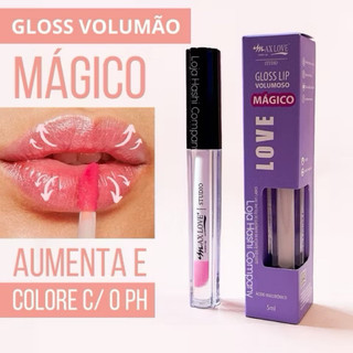 Gloss Volumoso Mágico MaxLove - Batom Gloss Lip Volumoso Muda De Cor Com PH