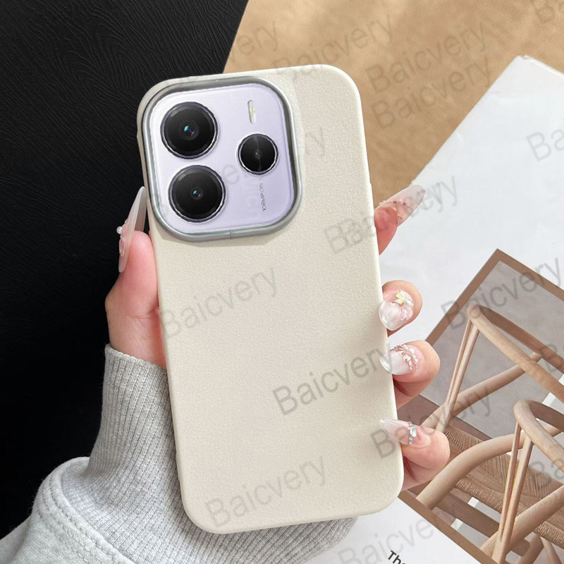 Detalhes do Para Redmi Note 14 4G 5G Cor Simples PU Couro À Prova De Choque Capa De Telefone Macia
