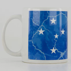 Caneca Cruzeiro Cerâmica Gabigol Azul e Branca