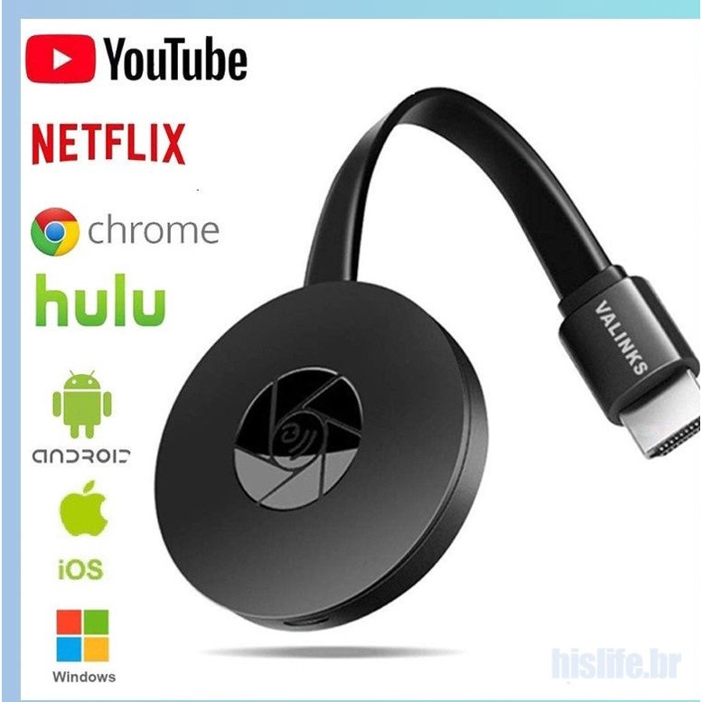 Miracast HDMI Wifi Transmissor Para TV FULL HD Google Chrome cast - Transforme sua TV EM SMART Netflix, Youtube