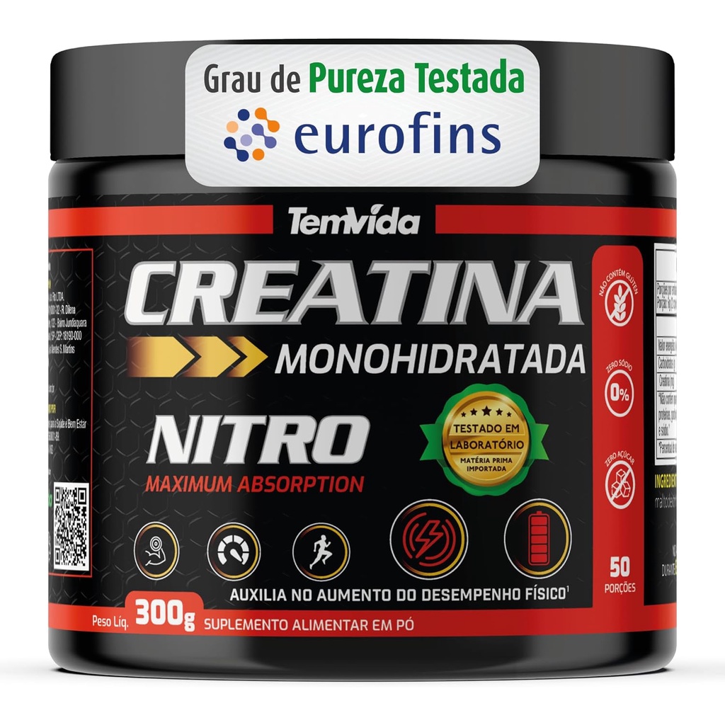Creatina NITRO 300g Tem Vida