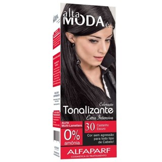 Kit Tonalizante Alfaparf Alta Moda Castanho Escuro 30
