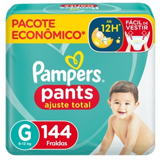 Fralda Pampers Pants Ajuste Total G com 144un em Oferta na Shopee