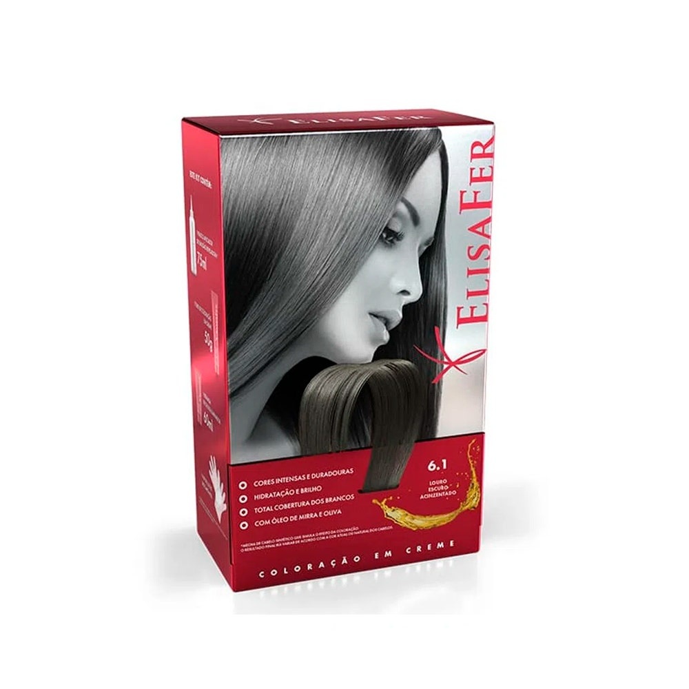 Tintura Elisafer 6.1 Louro Escuro Acinzentado em Oferta na Shopee