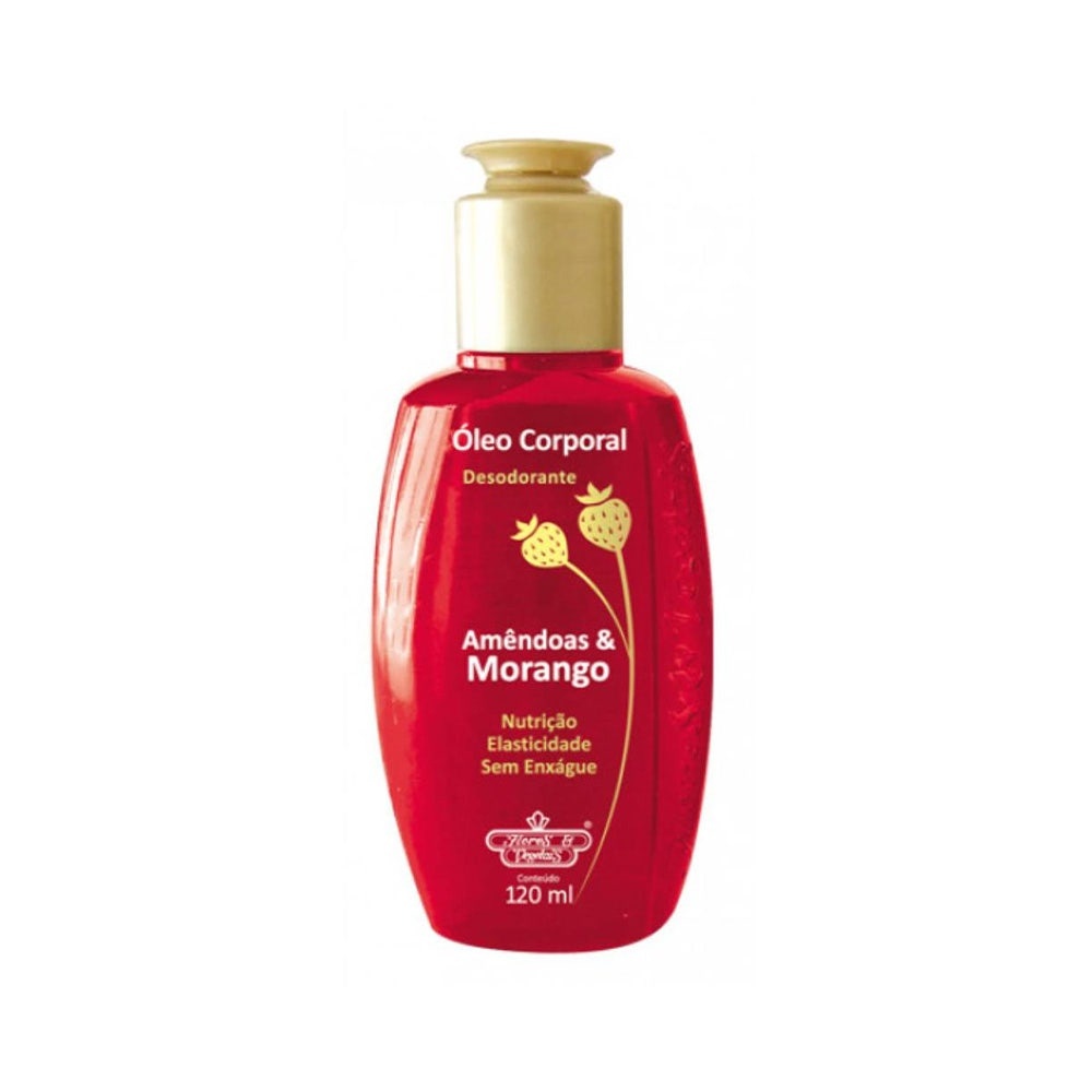 Óleo Corporal Flores e Vegetais Amêndoas e Morango 120ml - Beauty
