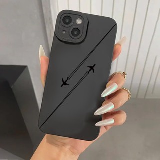 Capa De Celular Para iPhone 11 12 13 14 15 Pro Max XS X XR 7 8 Plus SE 2020 Silicone Fosca Estampa De Avião Premium Anti-Impacto
