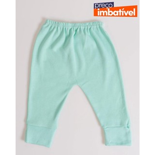 Calça Culote Bebê com Vira Pé Verde