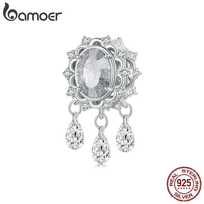 Bamoer 925 Sterling Sliver Charme De Fita Cintilante Acessórios Para Pulseira