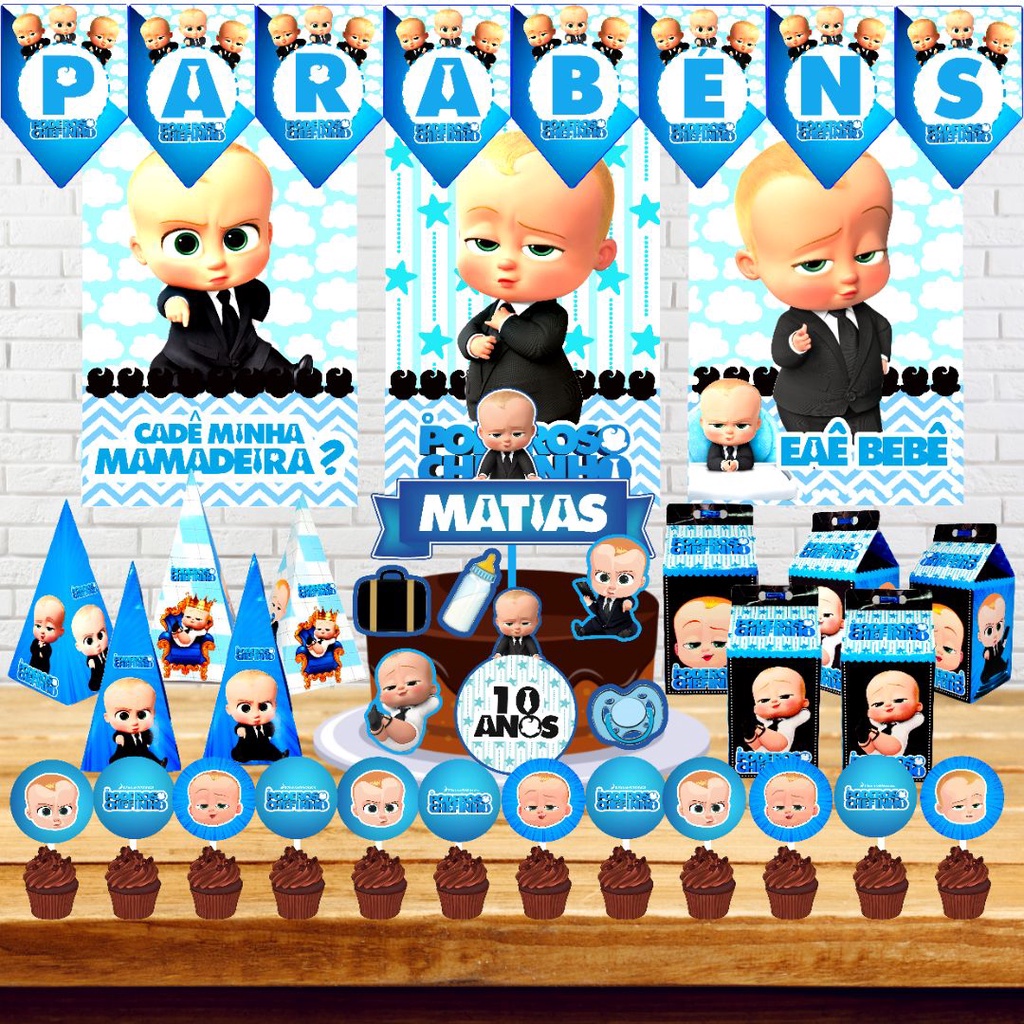 Kit Festa Só um Bolinho - Poderoso Chefinho em Oferta na Shopee