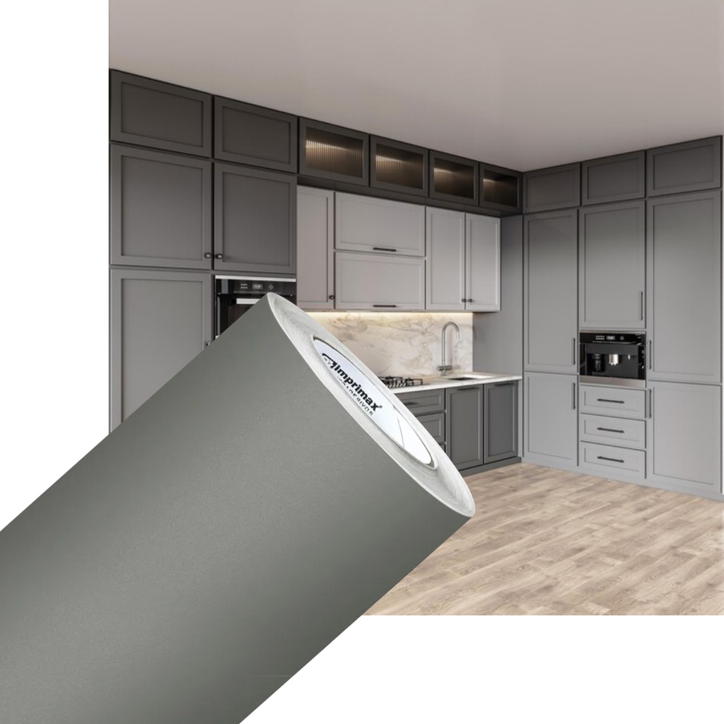 Vinil Adesivo Lavável Colorido Fosco Jateado Cinza Nardo 0,61x10m