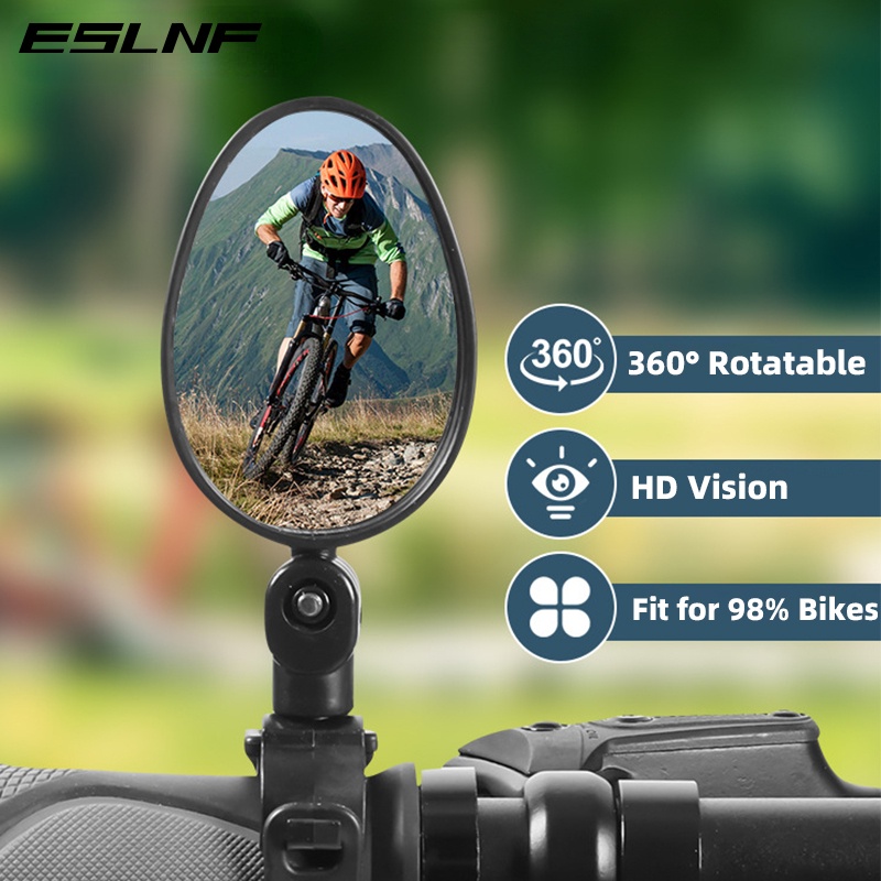 New New ESLNF 2 peças Espelho Retrovisor de Bicicleta Universal 360° Rotável Espelhos Retrovisores Traseiros para