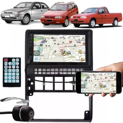 Multimídia Vw Gol Parati Saveiro G2 Espelhamento Bluetooth USB SD Card + Moldura + Câmera Ré
