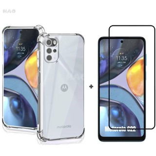 Película Vidro + Capinha Para Moto G22. Kit Motorola Capa Transparente e Pelicula 3D/9D