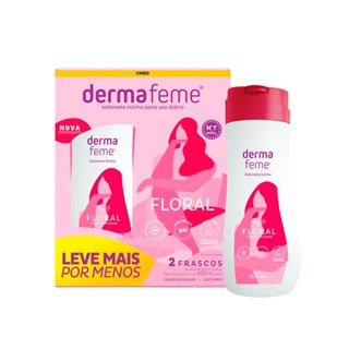 SABONETE ÍNTIMO DERMAFEME FLORAL KIT 2 X 200ML