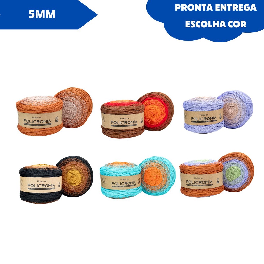 Cordão Policromia Multicolor Nautico 5mm 400 metros Fischer