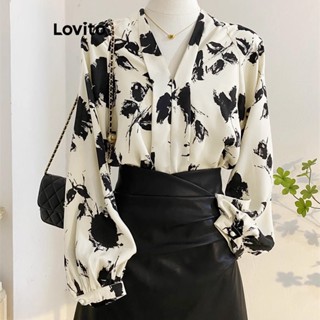 Lovito Elegante Blusa Feminina Floral L71ED016 (Multicor)