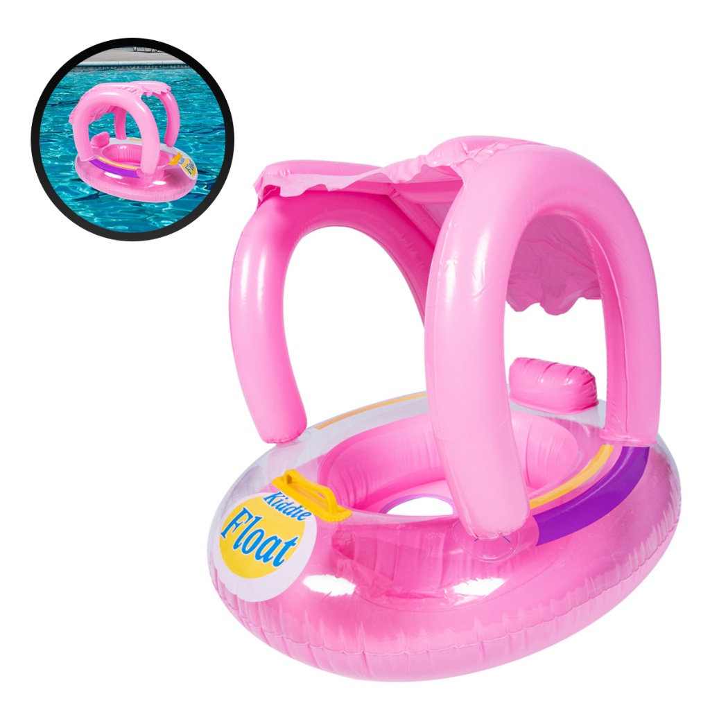 Boia Bote Bebê Cobertura Fralda Infantil Rosa Ou Azul Boia Piscina Bebe 65cm