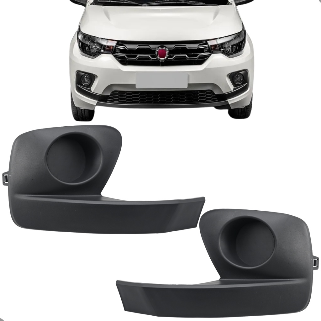 Par Moldura Farol De Milha Mobi 2016 2017 2018 2019 2020 S/Furo Preta