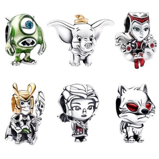 S925 Prata Prateada PAN Charme Berloque Marvel Série Crimson Witch Beaded DIY Pendant Jóias requintadas Presente