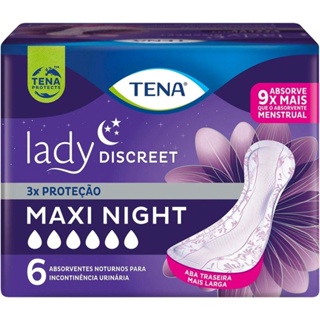 Absorvente Tena Lady Duscreet Maxi Night 6 unidades em Oferta na Shopee