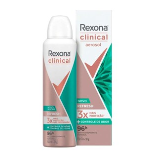 Desodorante Rexona Clinical Aerosol Refresh 96h +Controle de Odor 150ml