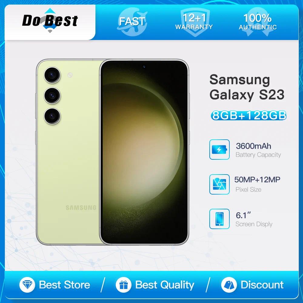 Marca Nova Samsung Galaxy S23 S911U1 5G Celular 6.1 " 8GB RAM 128GB ROM NFC 8K Video Snapdragon 8 Gen 2 OctaCore Android SmartPhone Versão Global Preço Baixo