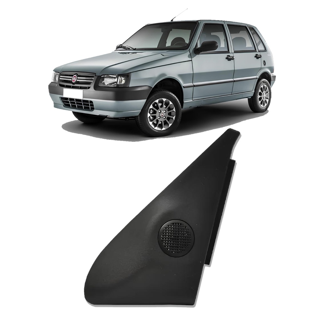 Moldura Aplique Acabamento Interno Retrovisor Uno Flex 4 Portas 2004 a 2013 Fixo
