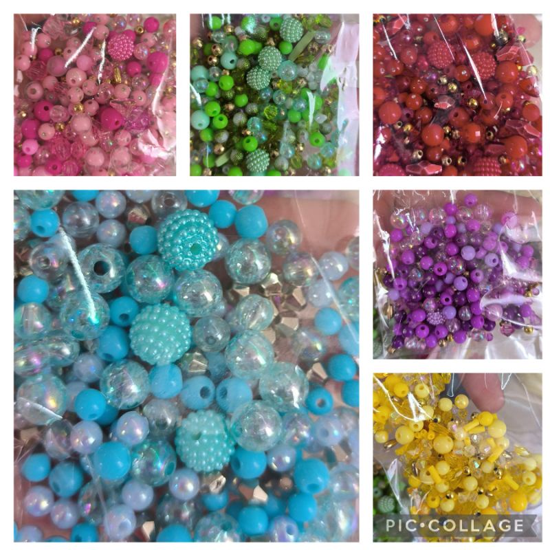 Miçanga Kit Blend CRISTAIS MIX de 8 cores 1200 peças Mistura Bolinhas Entremeios Acrílico para artesanato DIY