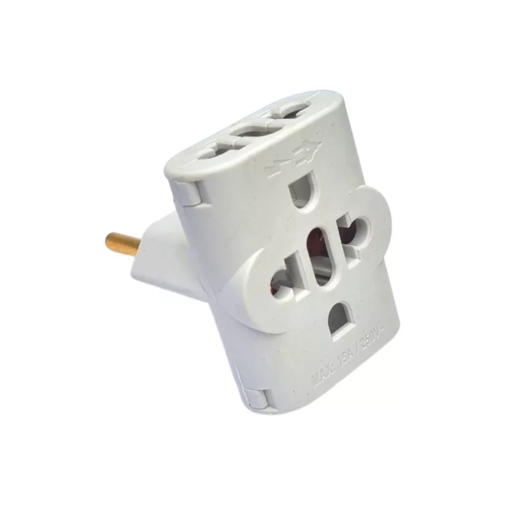 Kit Com 10 Adaptador Pino Universal Tomada Benjamim T
