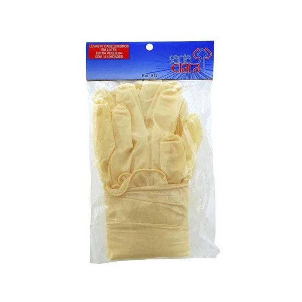 Luva Látex Santa Clara c/12un Tam. M em Oferta na Shopee