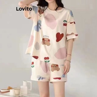 Lovito Conjunto De Pijama Casual Geométrico Padrão Para Mulheres LNA41197