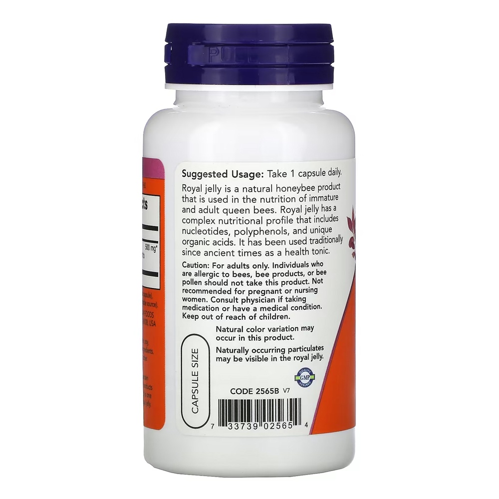 Detalhes do Geleia Real Now Foods Royal Jelly 60 Veg Caps Importado