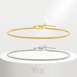 Pulseira Vnox Square Snake Chain Bracelet Para Mulheres Homens , Ouro 18K Empilhadora De Aço Inoxidável Link Jewelry
