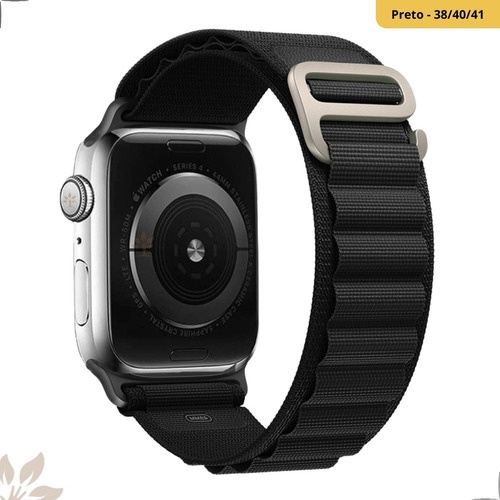 Pulseira Compatível Apple Watch Alpine 38 40 41 42 44 45 Mm - 38/40/41 - PRETO em Oferta na Shopee