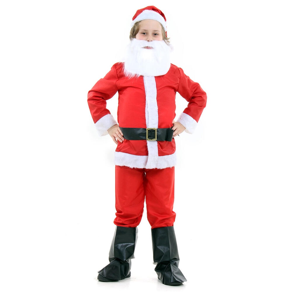 Fantasia Papai Noel Com Barriga Infantil Barba E Gorro - Natal
 em Oferta na Shopee