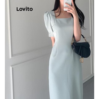 Lovito Vestido Básico Liso Elegante Para Mulheres LNE43575