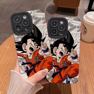 iPhone 11pro Max 14 Promax/15Promax/11 12/13/6/7/8Plus/X Cross Padrão Dragão Bola Goku Capa De Pele De Cordeiro Com Tudo Incluído TPU Drop-Resistant Soft Cover