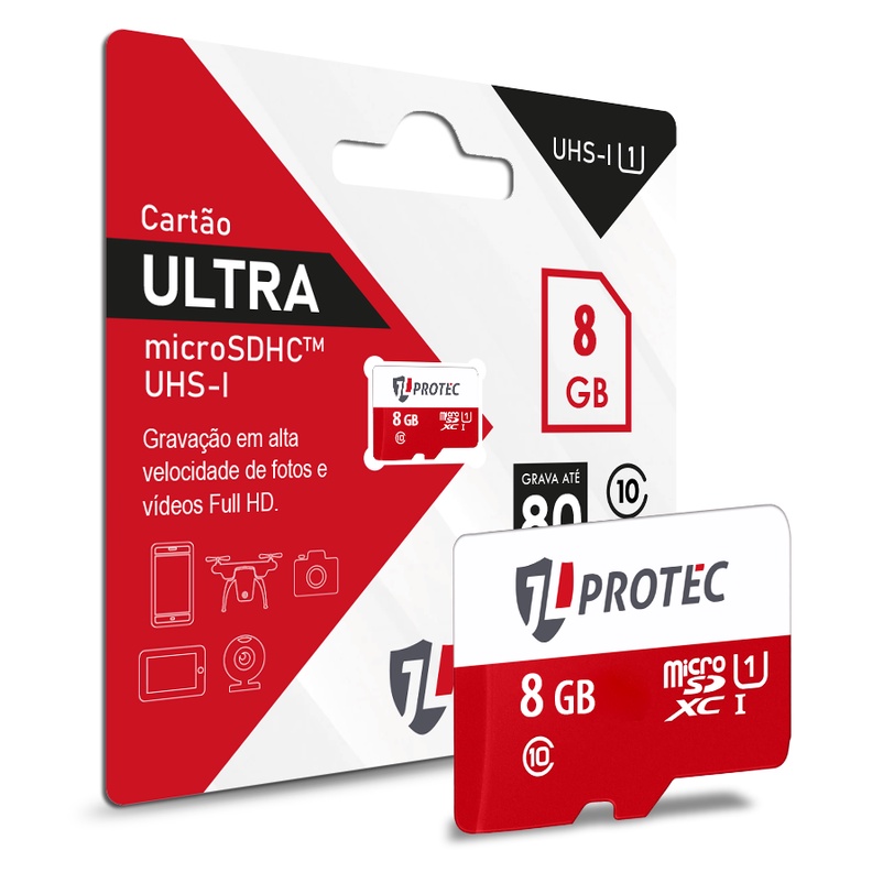 Cartão de Memória MicroSD 8GB Classe 10 Alta Velocidade