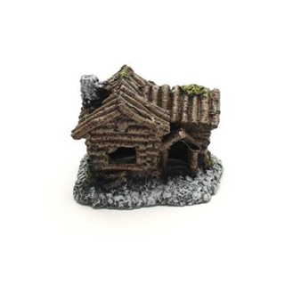 Enfeite para Aquario Casa de Madeira Fragata em Oferta na Shopee