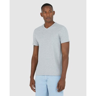 Camiseta Básica Masculina Gola V Em Algodão em Oferta na Shopee